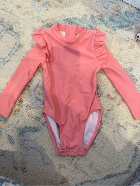 Snapper Rock Pink Long Sleeve Ruffle One-Piece